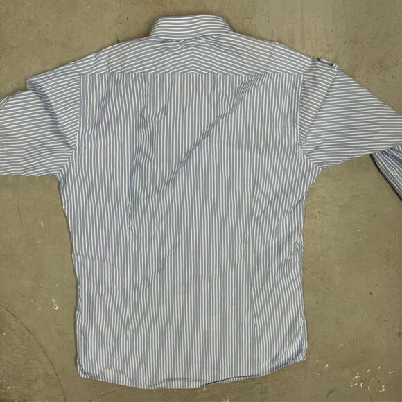 Spier & Mackay Dress Shirt Striped Long Sleeve Blue/White Cotton 15 1/2 Medium - Picture 9 of 9